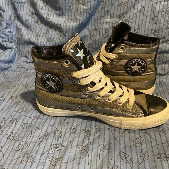 Converse all star blue Stars and Stripes and studs sneakers men 7 women 9 - Picture 7 of 10